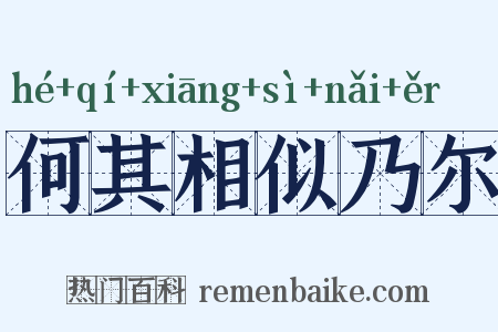 何其相似乃尔是什么意思的图片
